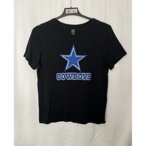 Old Navy Relaxed Tee- Women's Size XL Dallas Cowboys Black & Sparkling Blue Star